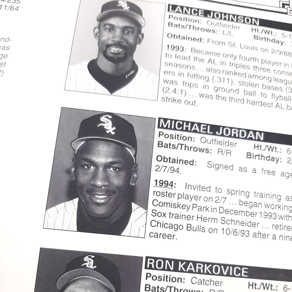 1994 Chicago White Sox Spring Training MLB Baseball Program with Michael Jordan