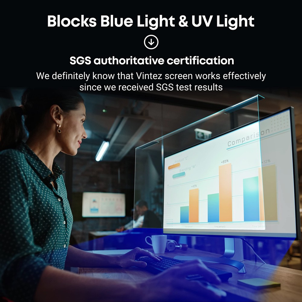 Universal Blue Light Blocking Screen Protector Panel for 23, 23.6, 23.8, 24 inch