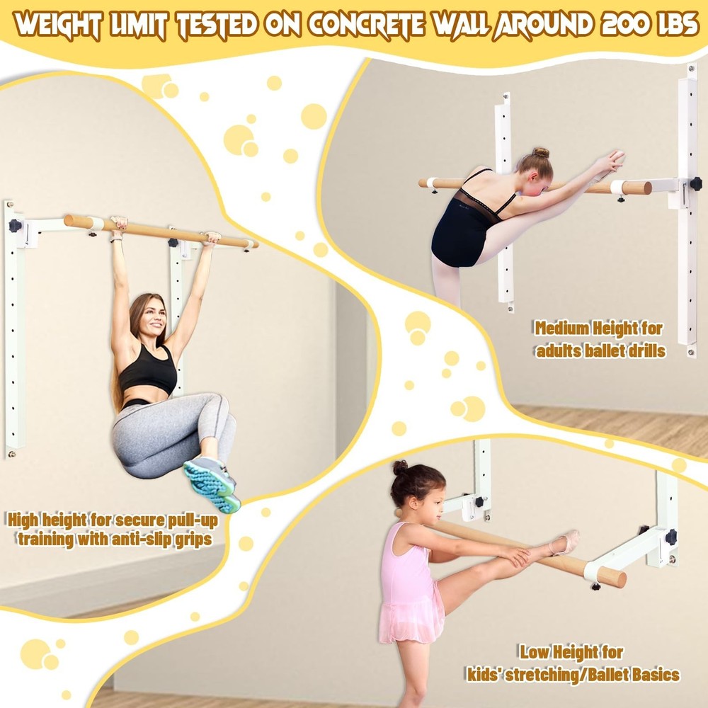 Height Adjustable Ballet Barre Foldable Ballet Bar Dance Training Barre,Wall ...