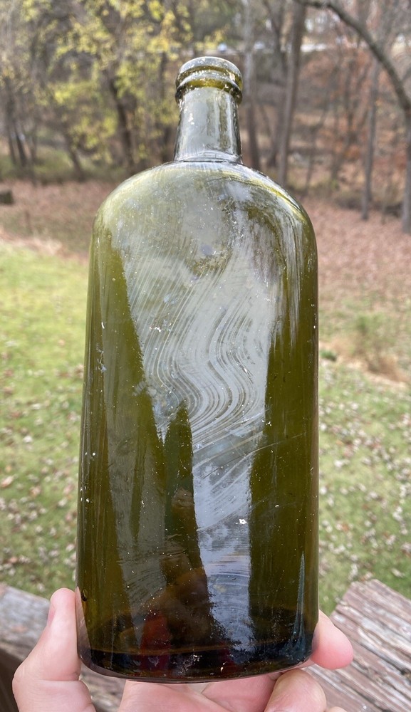 Large Green Scotch Whiskey Flask