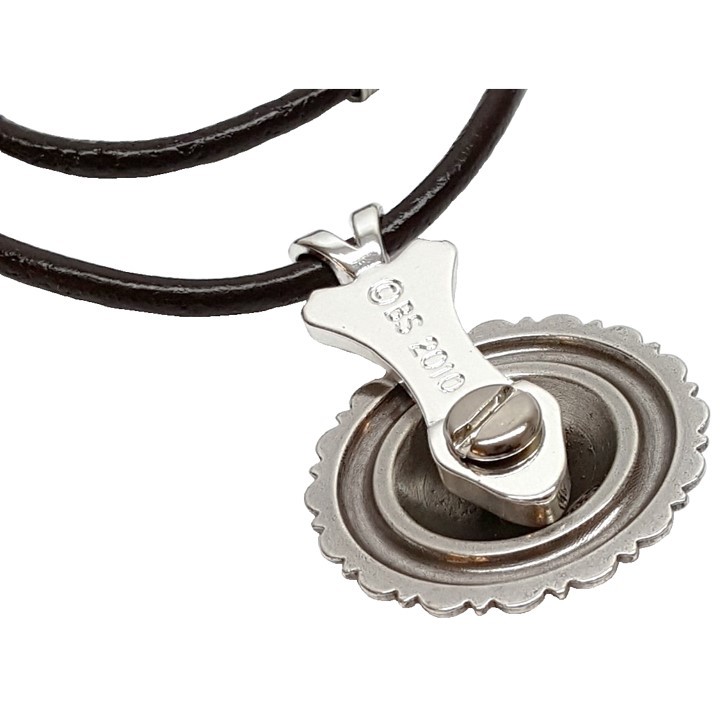 Engraved Silver Concho Necklace Pendant Adapter