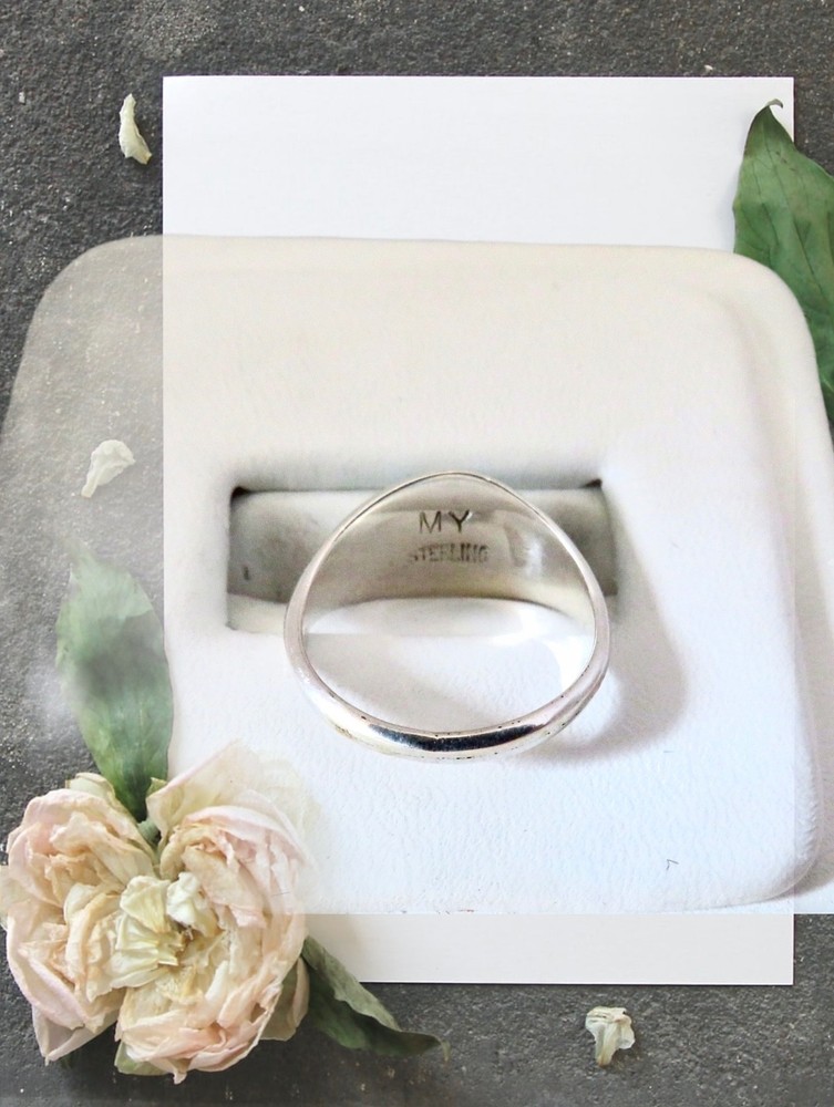 Sterling Silver Inlay Blue Lab Created Opal Band Ring Size 6