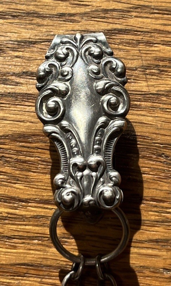Ornate Victorian Sterling Belt Hook Chatelaine Purse Monogram