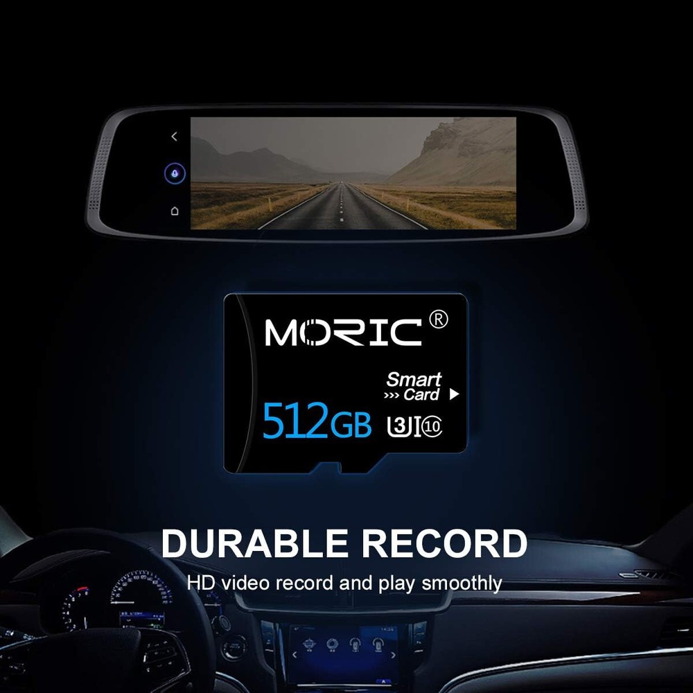 MORIC 512GB Micro SD Card with Adapter with Adapter SD Card Class 10 Memory Card