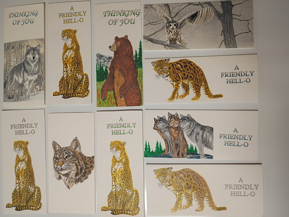 hand colored greeting cards