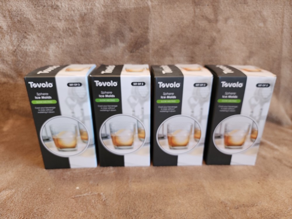 4 Boxes: Tovolo Sphere Ice Stackable Molds, 2.5" Slow Melting. Total 8 Molds