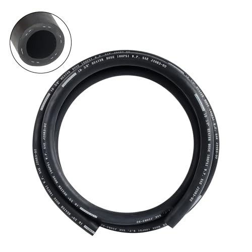 3/8" Heater Hose Coolant Radiator Straight 100PSI SAE 20R3 5FT Black 3/8 Inch