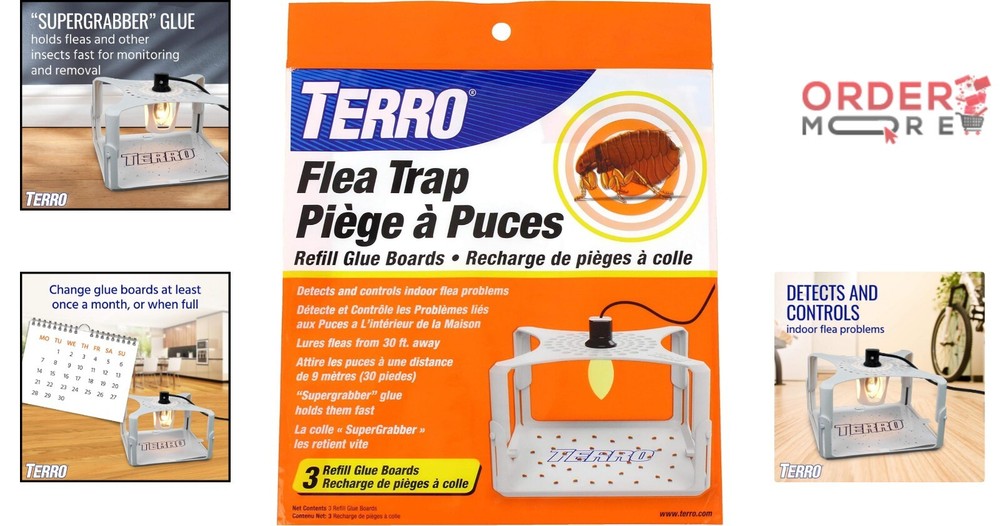 Convenient 3-Pack White Flea Trap Glue Boards - Effective Pest Control Solutions