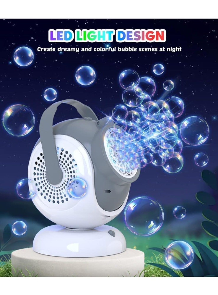 Bubble Machine - Automatic Bubbles Blower for Kids, Toddlers - 360° Oscillation