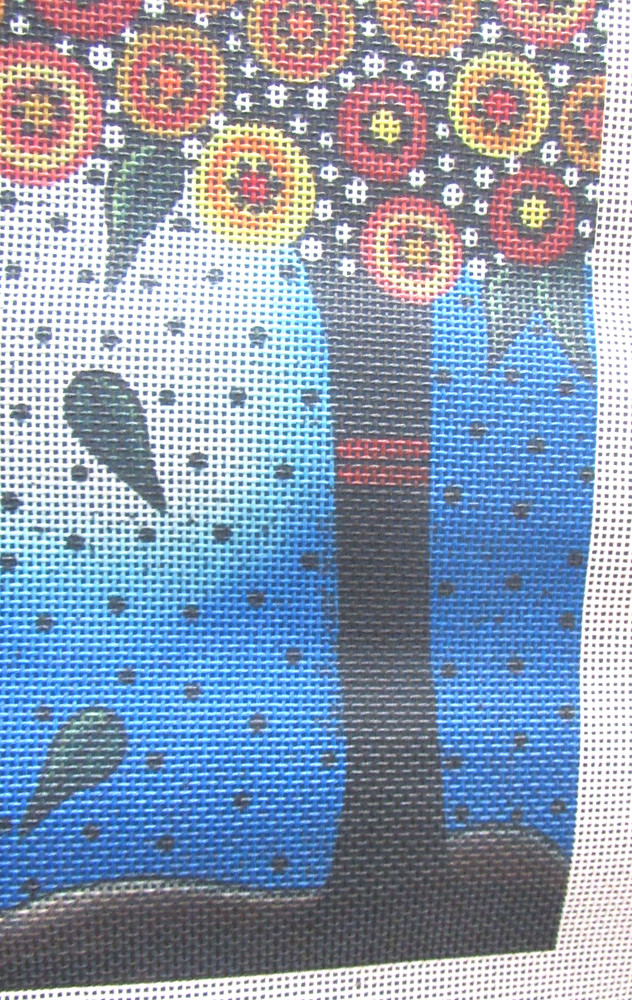 Whimsical Dog Handpainted Needlepoint Canvas