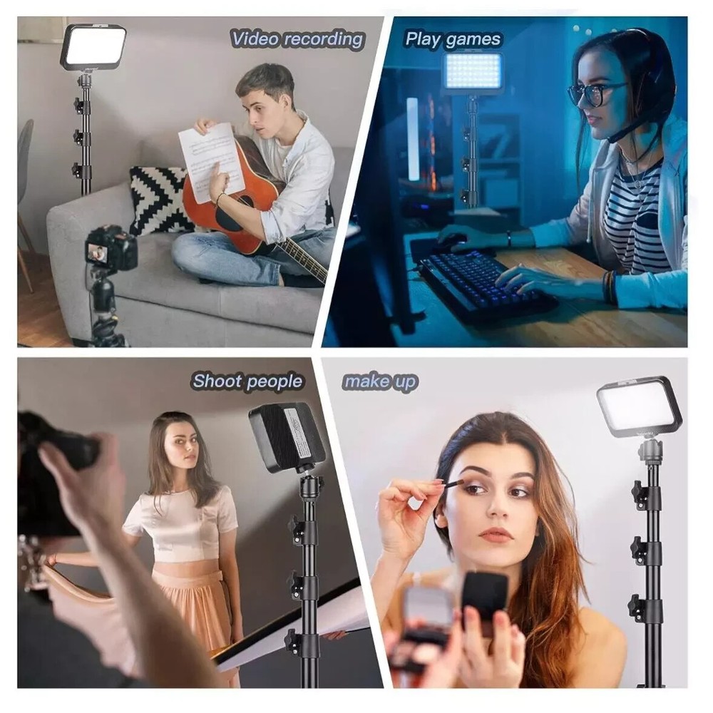 LED Video Light Kit, 2 Pcs Dimmable Continuous Portable Photography