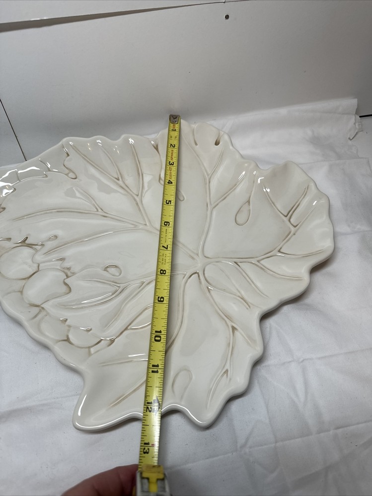 Roscher & Co Vineyard Collection Stoneware White Serving Platter Tray