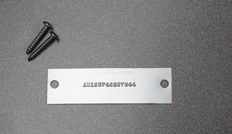 New! EMBOSSED SERIAL NUMBER DATA PLATE ID TAG NUMBER TRAILER Engine Equipment