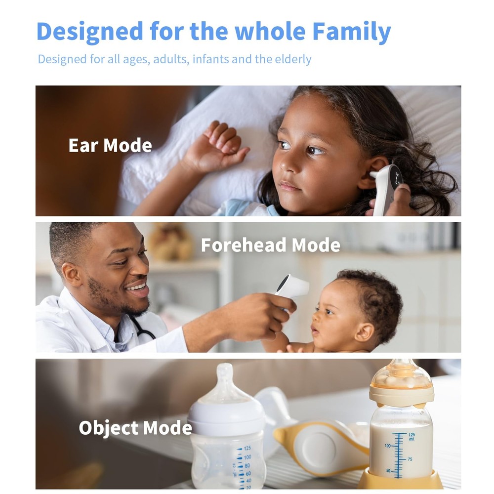 Infrared Ear and Forehead Thermometer, Accurate Digital Temperature Reader