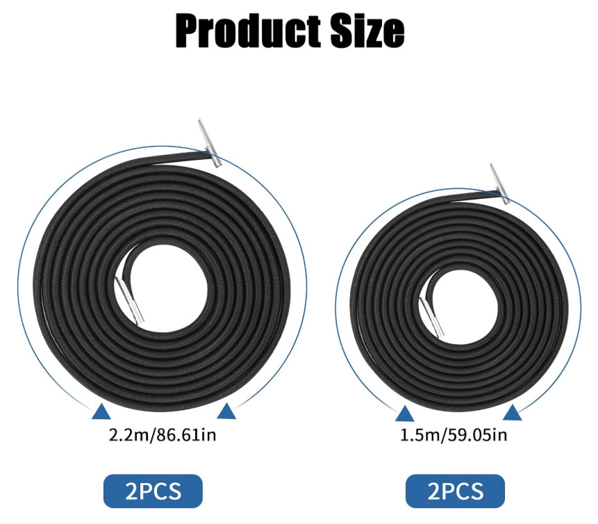 4 Pack Upgraded Black Gravity Chair Replacement Cord Zero Gravity Chair
