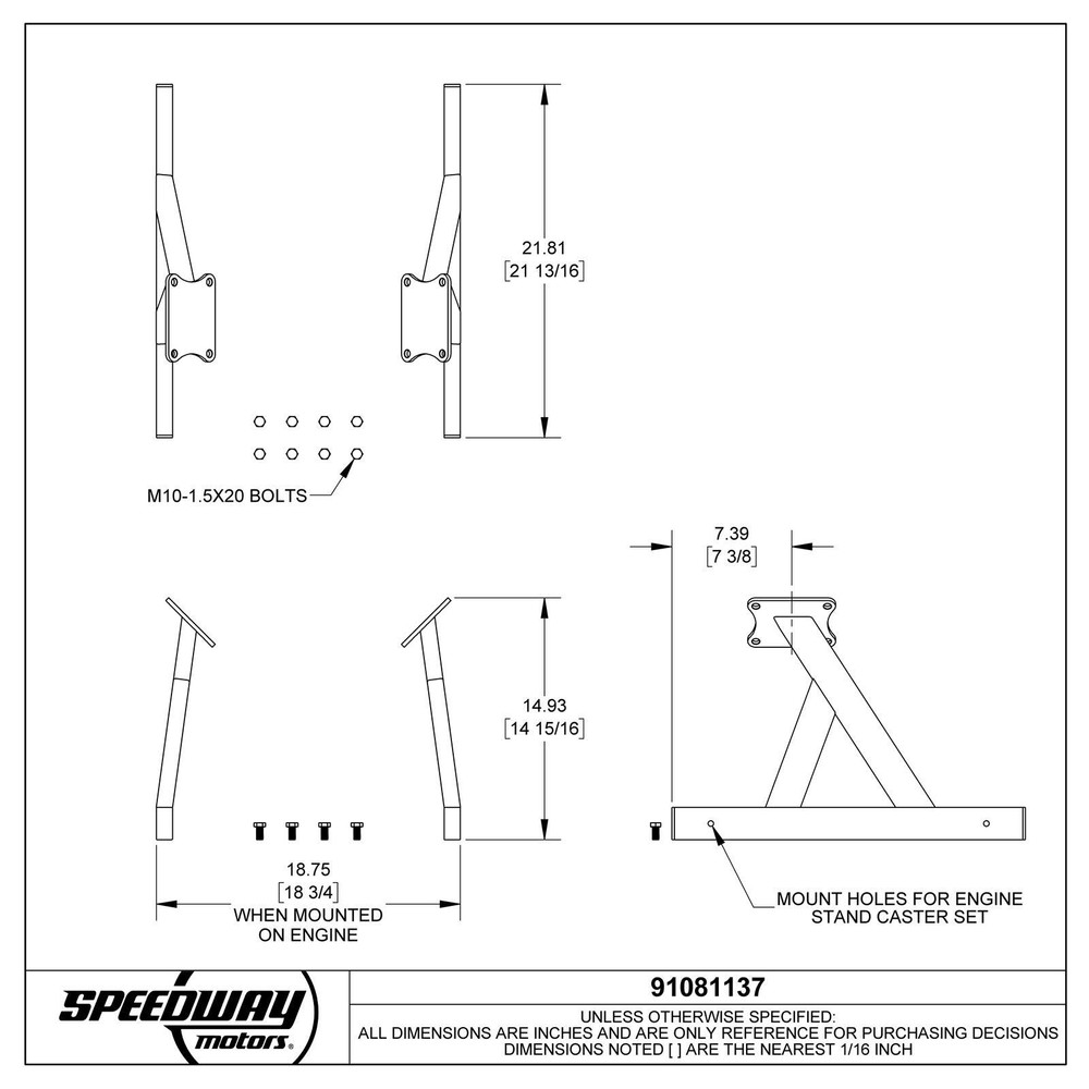 Speedway GM LS Fits V8 Engine Storage Stand