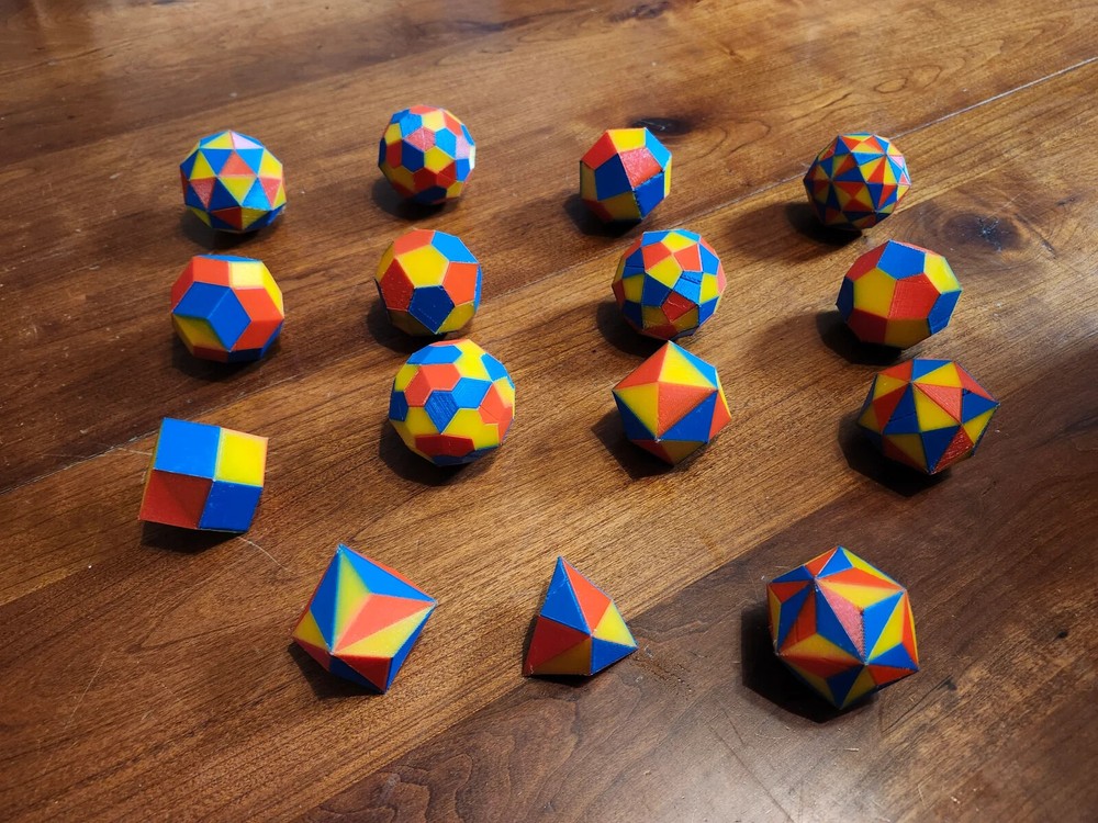 3D Printed 3-color Catalan Solids