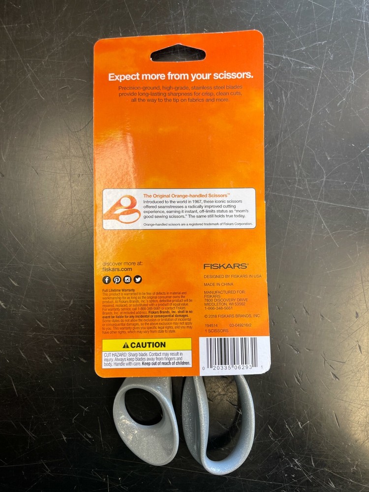 Fiskars Premier 8in Bent Sparkle Silver Scissors