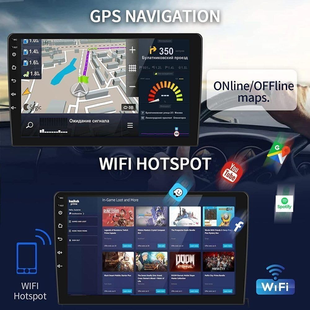Android 14 Double Din 2G+32G 7" Touchscreen Wireless Carplay Android Auto