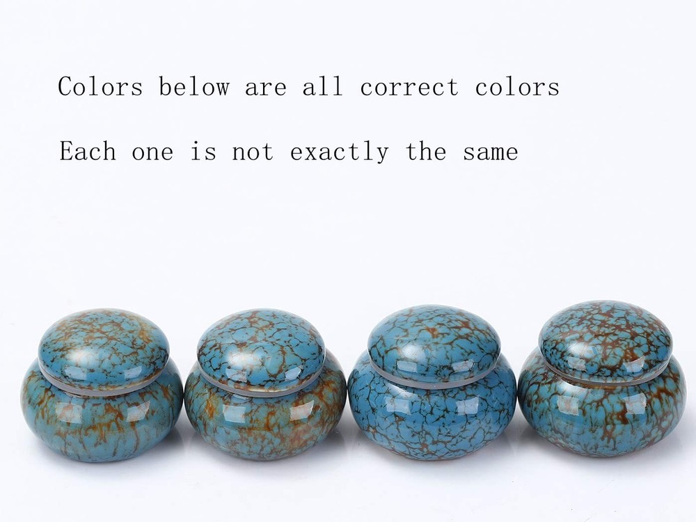 Small Urn for Human Ashes - 1.6'' Handicrafted - Beautiful Tiny Blue