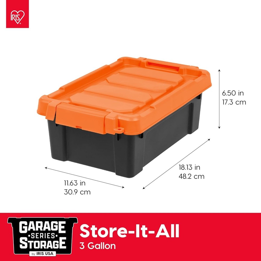 3 Gallon Lockable Storage Bins with Lids, 5 Pack - , Heavy Duty, Stackable Co...