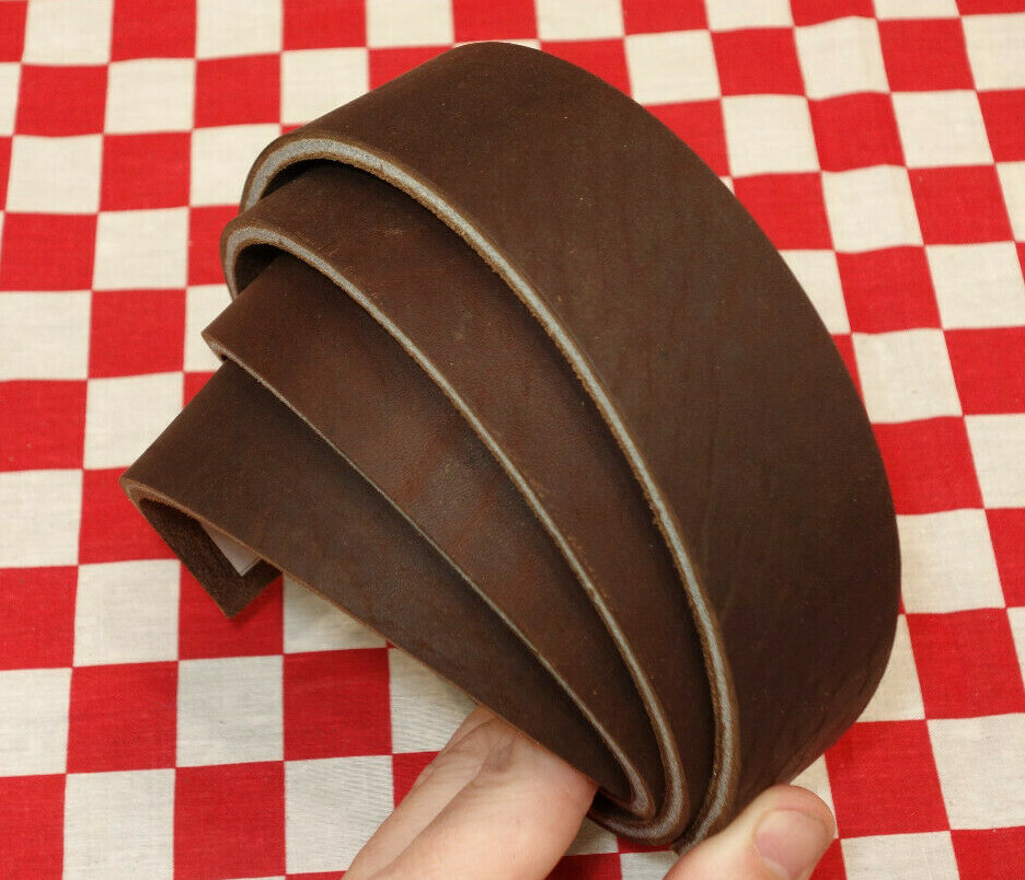 HORWEEN CHROMEPACK DARK BROWN LEATHER STRAPS, SELECT YOUR SIZE. LIGHTER BACKSIDE