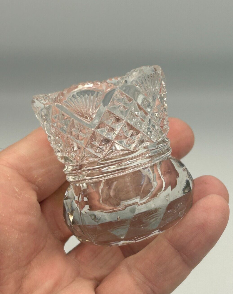 Pressed Cut Glass Pineapple 2.25" Toothpick Holder