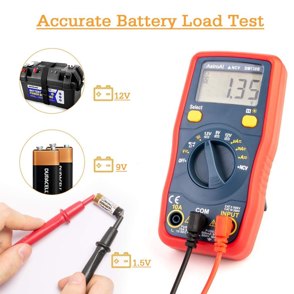 AstroAI Digital Multimeter Volt Meter 4000 Count and 6000 Bundle Red