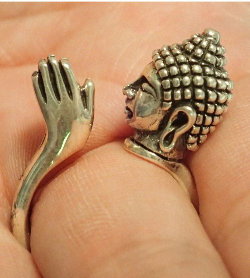 Sterling Silver Praying Buddha Adjustable size9