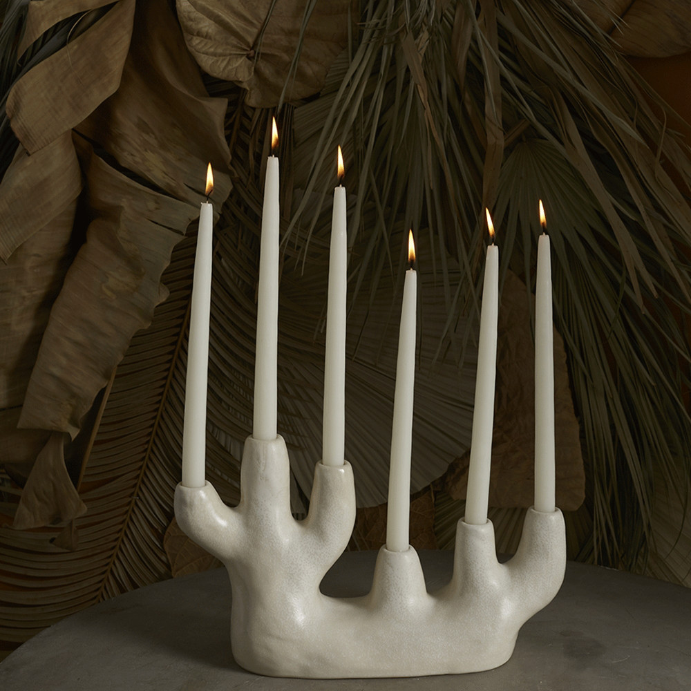Ceramic Taurus Taper Candle Holder