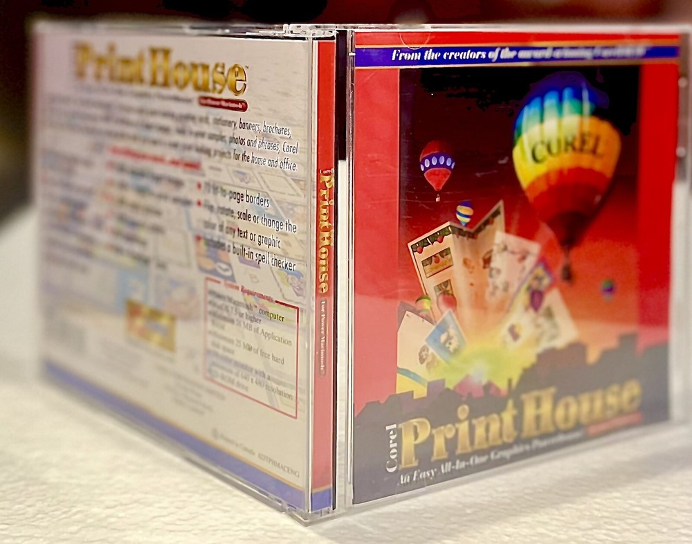 Vintage Corel PIRNT HOUSE Apple Macintosh Mac Graphics Software CD-ROM