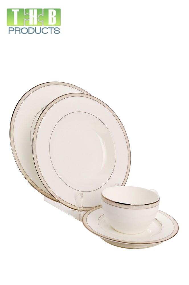 Clear Acrylic 4 Piece China Dinnerware Place Setting Display Stand (Item #770)