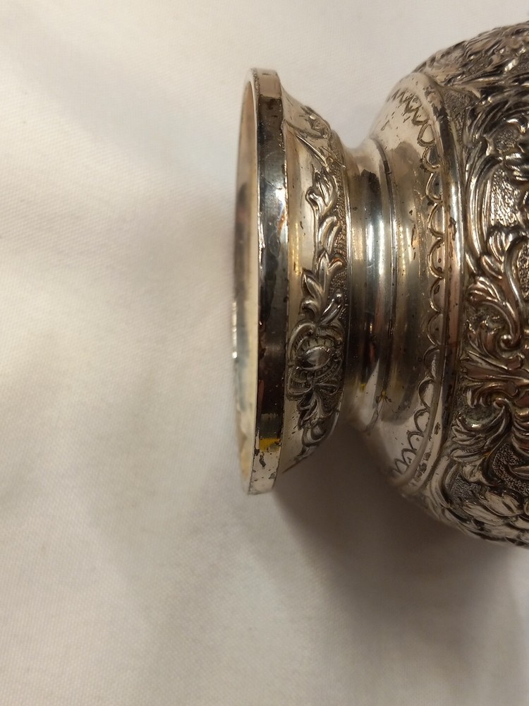 Silver Plate Bowl With Damage Has Mark But Cant Identify