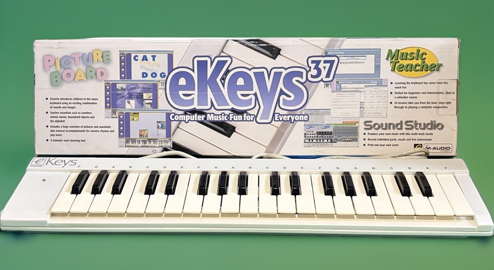 M-Audio Evolution eKeys 37 Musical Keyboard USB - White - use w/ PC or Mac