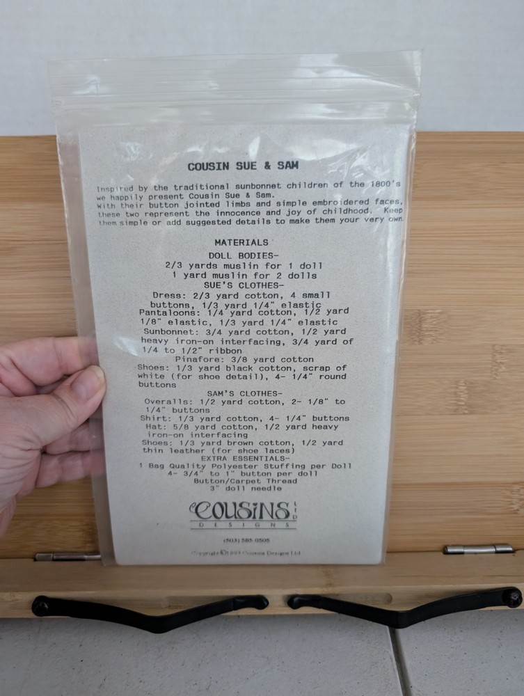 Cousin Sue And Sam Doll Pattern