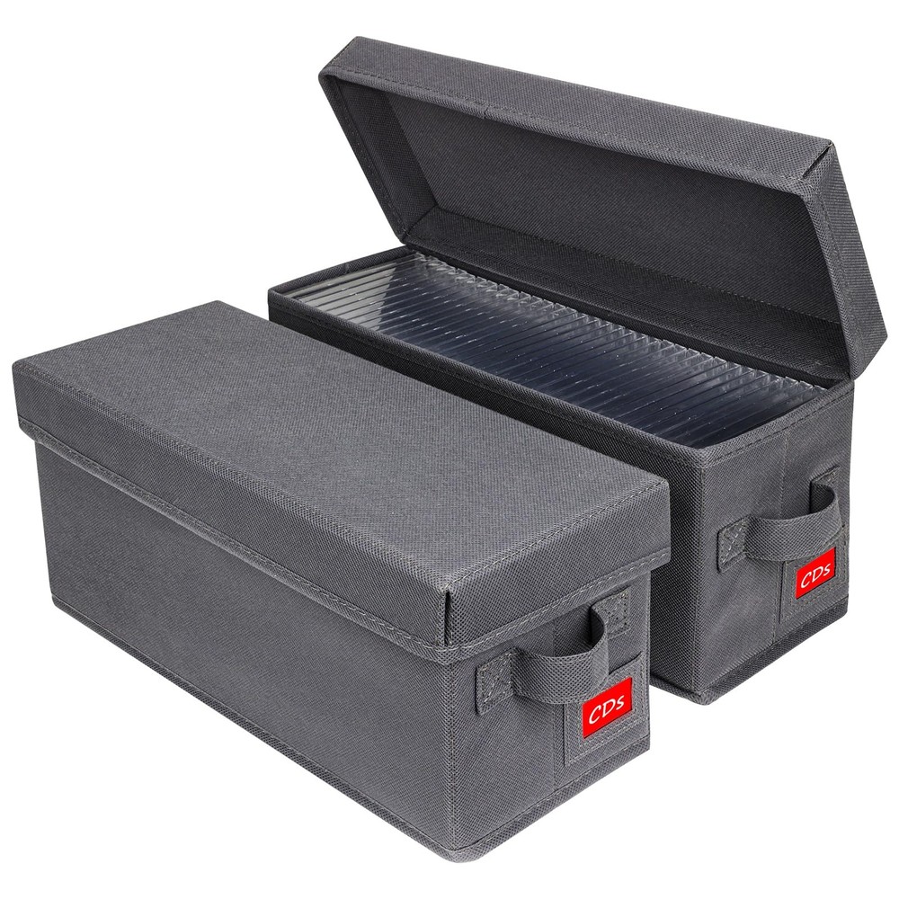 Upgrades CD Storage Box - Perfect CD Case Storage Solution Stackable CD Organ...