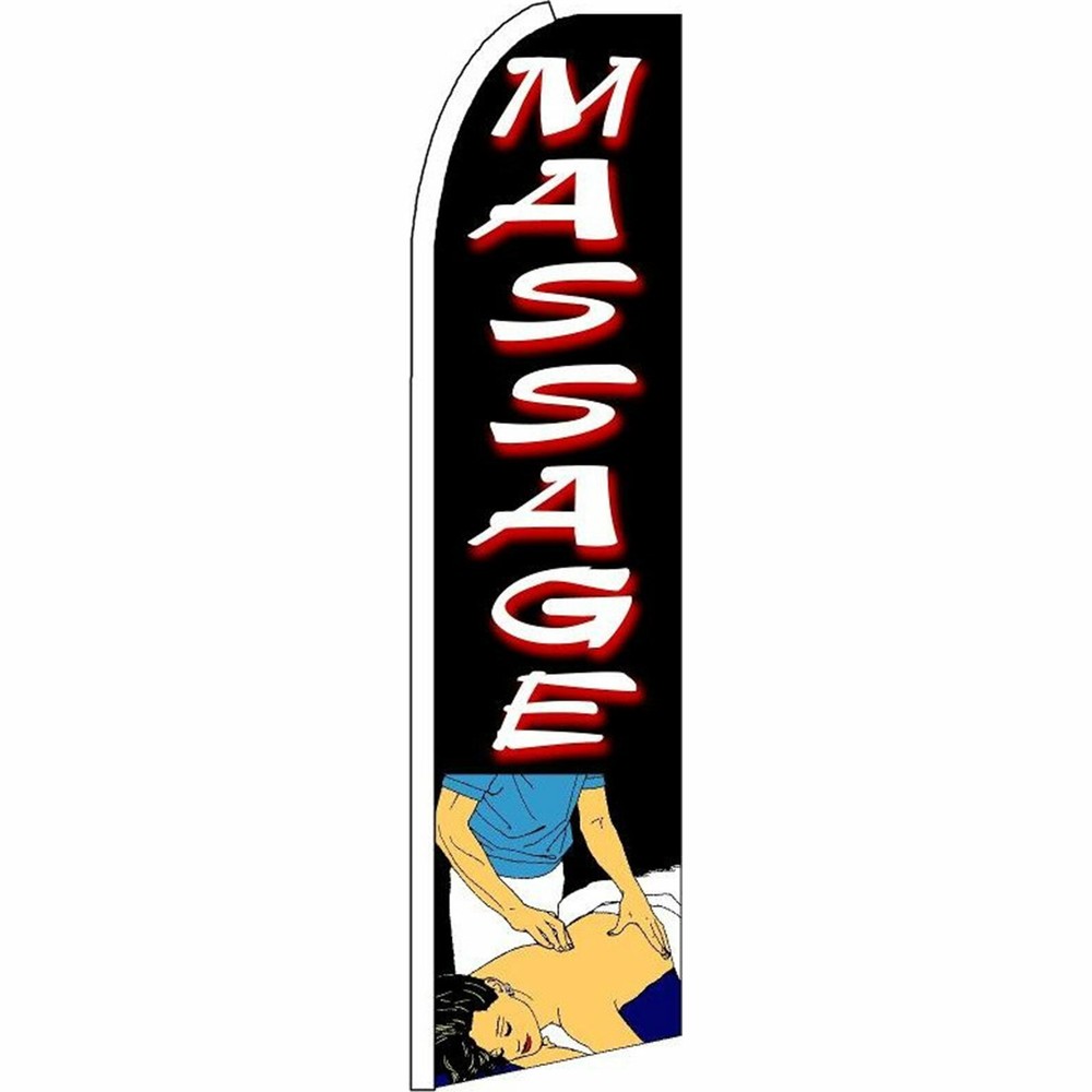 Massage Flag Flutter Feather Banner Swooper Advertising Bundle Kit COMPLETE