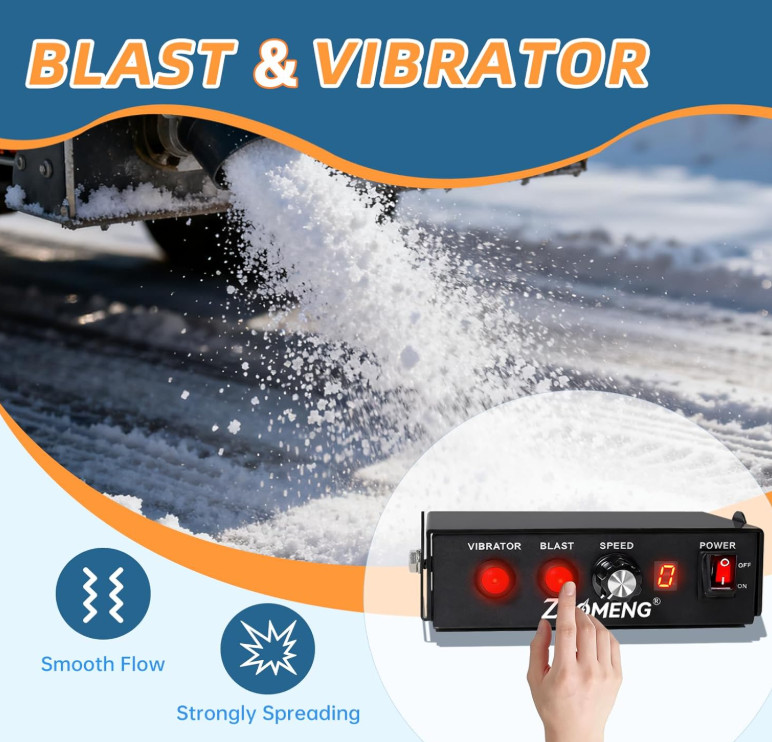 Salt Spreader Speed Controller, 0–9 Speed Levels with Blast Mode, Compatible wit