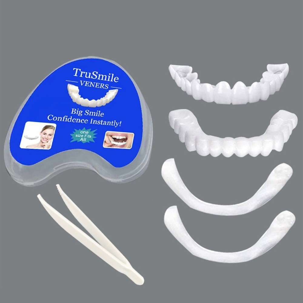Snap On Veneers Upper & Lower Set - Instant False Teeth Covers No Adhesive buym