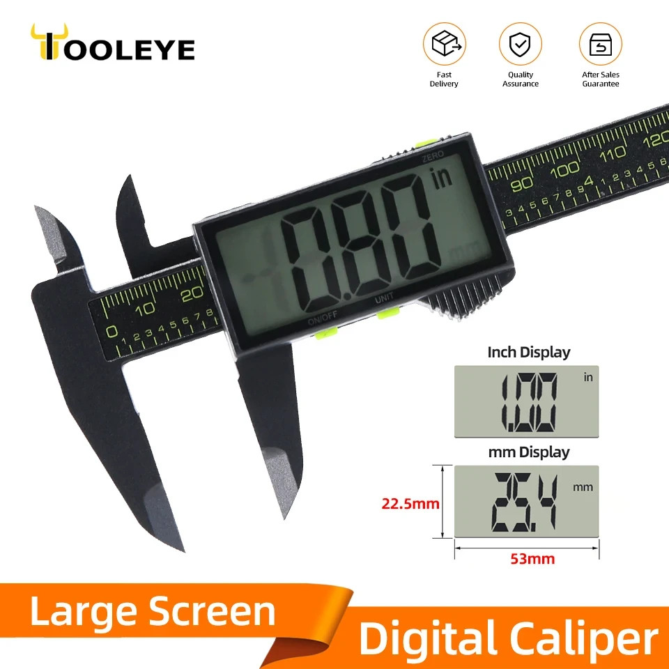 Digital Caliper Electronic Plastic Calipers Vernier Measuring Tools with LED