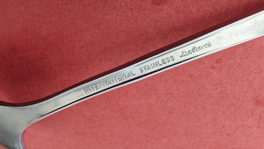 4pc International Deluxe HARMONIQUE Stainless Dinner Fork Teaspoons Sugar Ladle