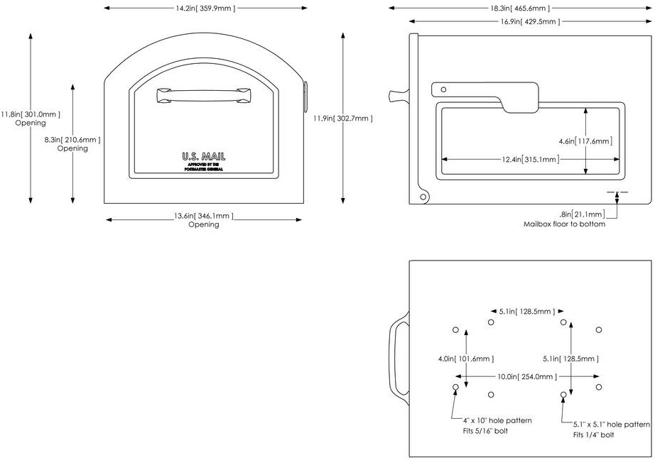 Centennial Post Mount Parcel Mailbox Premium Silver Handle Extra Large Durable