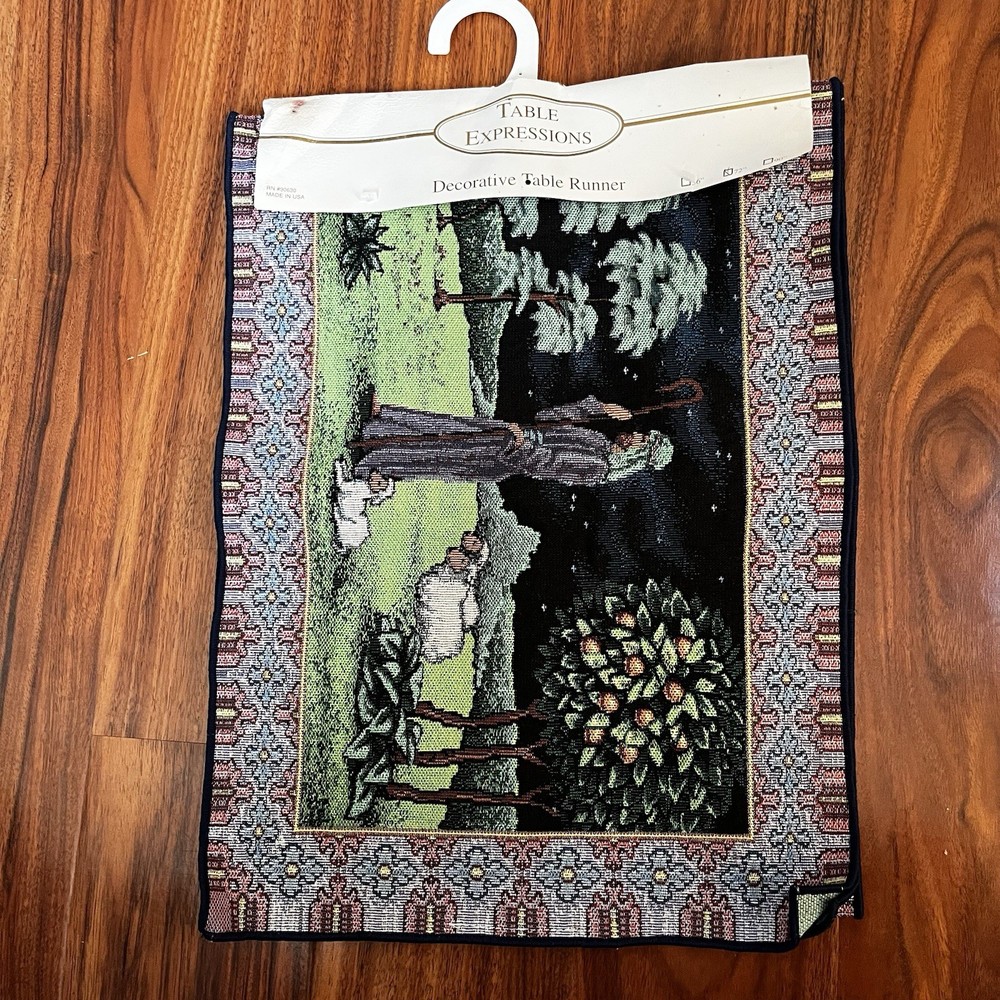 Nativity Tapestry Table Runner Christmas 13" x 72"