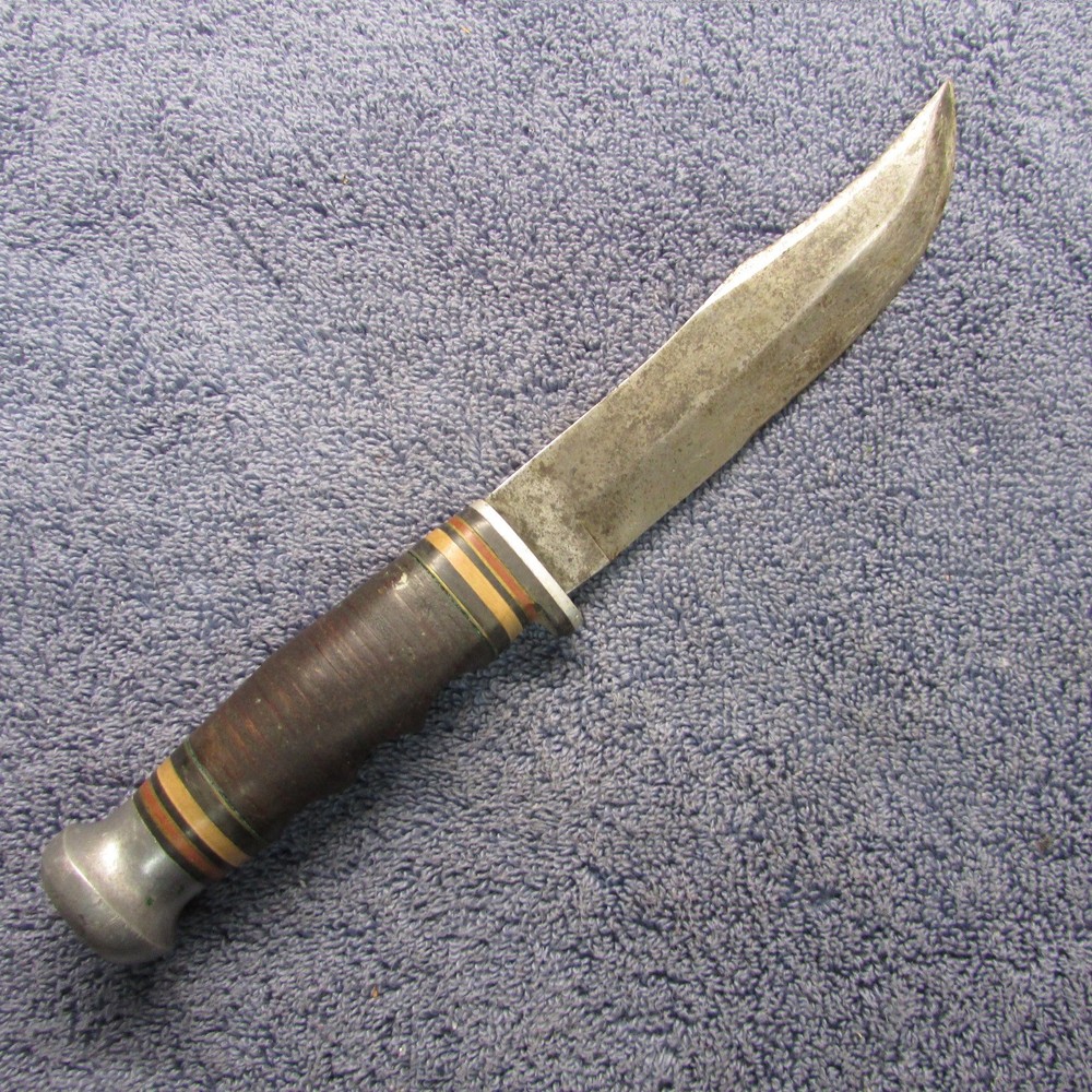 Hollinger Fixed Blade Knife Leather Handle / 5'' 1/2 Blade