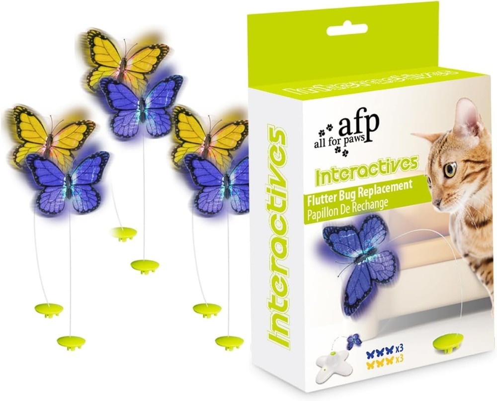 6-Pack Cat Butterfly Refill for Engaging Indoor Play - Interactive Spinner Toy