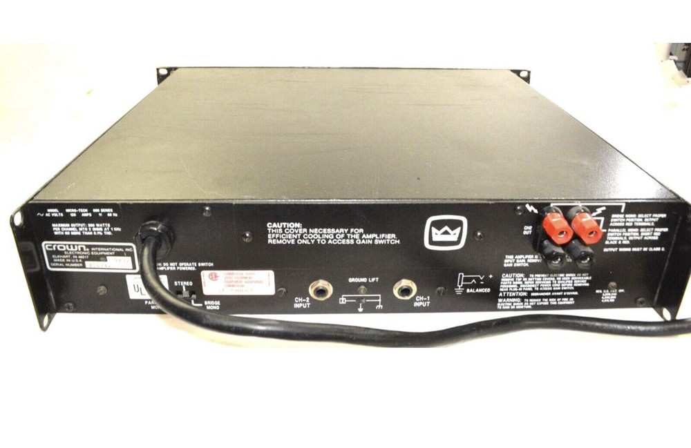 Crown MT-600 2CH. Power Amplifier