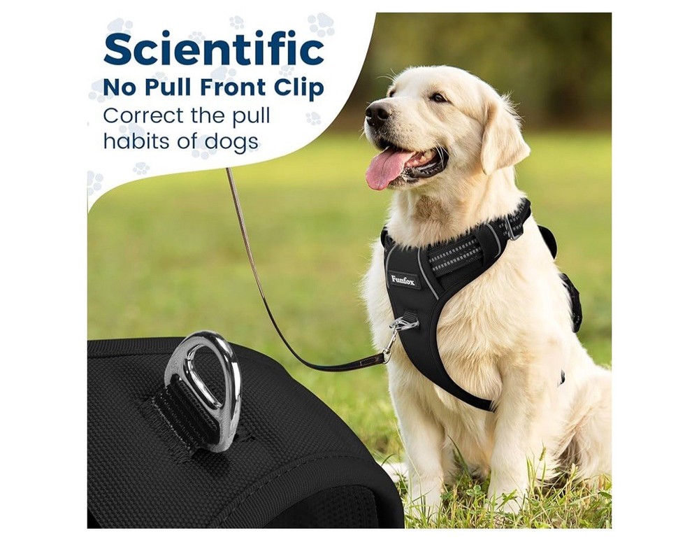Funfox Dog Harness No Pull, Adjustable Pet Vest Harness Size Medium NEW