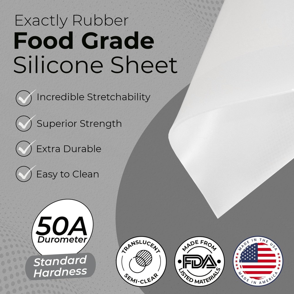 Exactly Rubber Translucent Silicone Sheet 50a Durometer Rubber Sheet Semi Clear