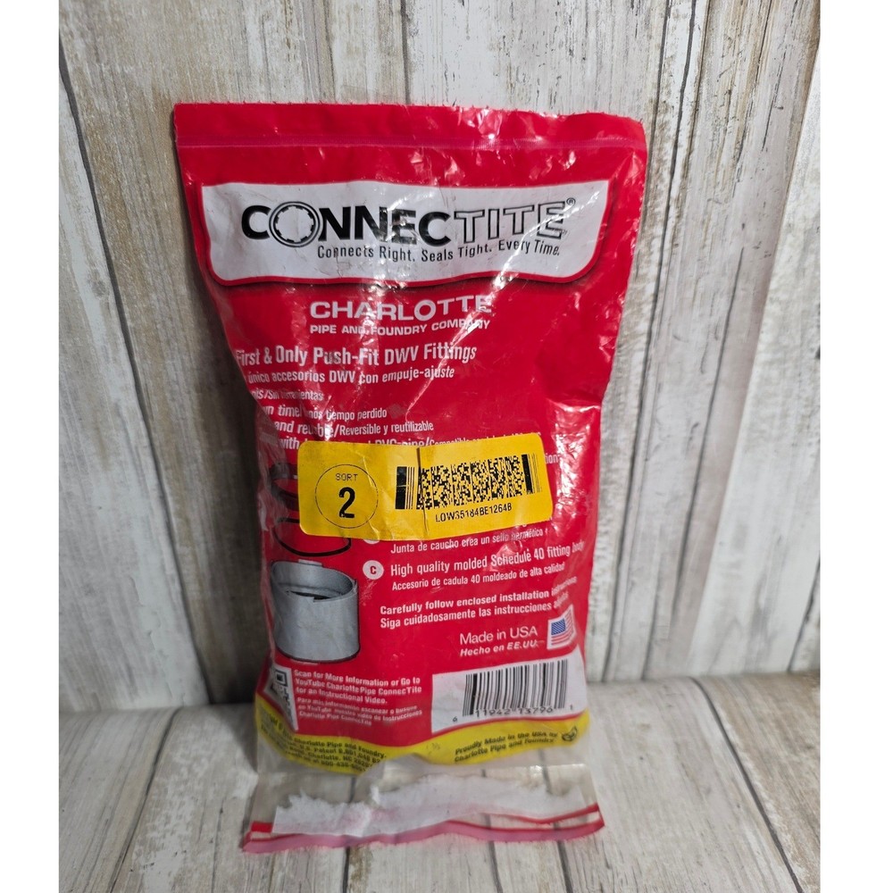 Charlotte Pipe ConnecTite 1-1/2 in Push-Fit DWV Coupling No Cement Required