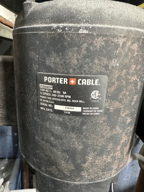 PORTER-CABLE 8 -Amp 12 -Speed Floor drill press PCB660DP